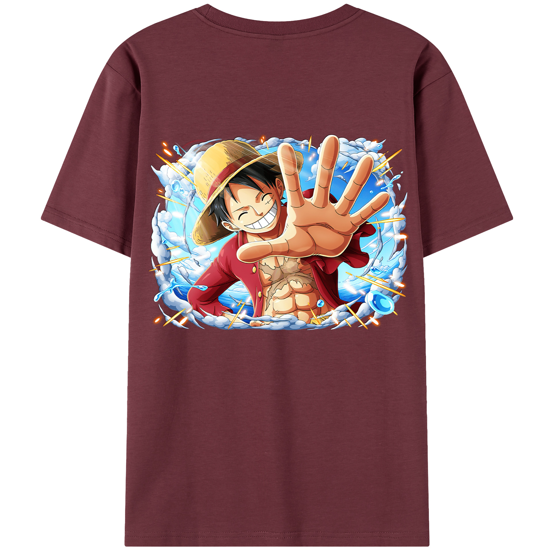 ワンピース モンキー・D・ルフィ ONE PIECE Monkey D. Luffy 綿100％半袖Tシャツ（背面プリント）